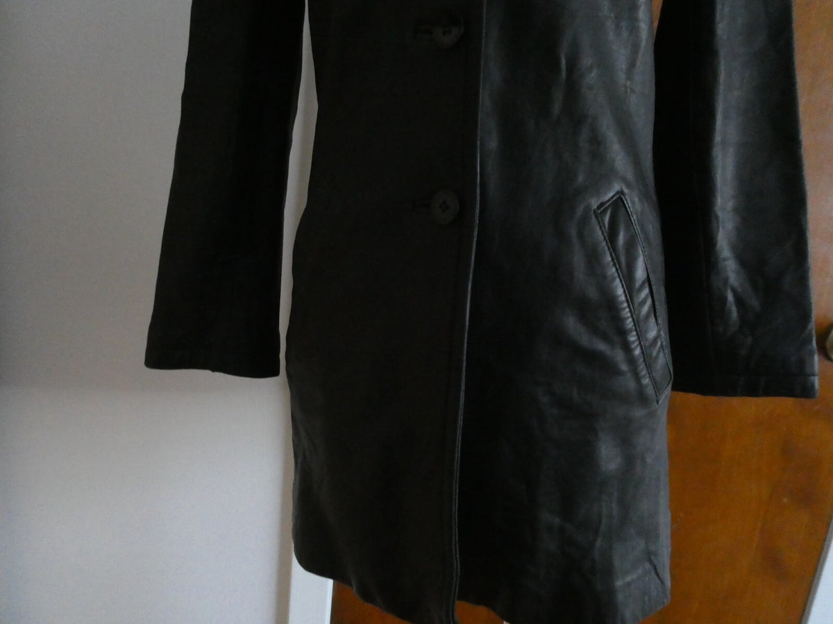 Kenneth Cole Reaction Women's Black Soft Leather Jacket/Coat P (XS)