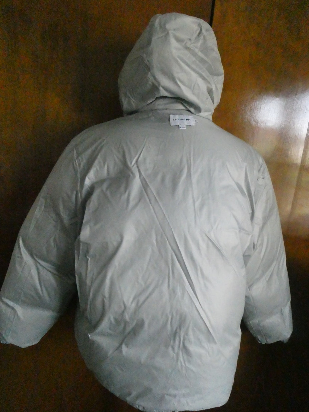 Lacoste Men’s Reversible Down Puffer Jacket XL 2XL Black Gray Hooded NWT $450