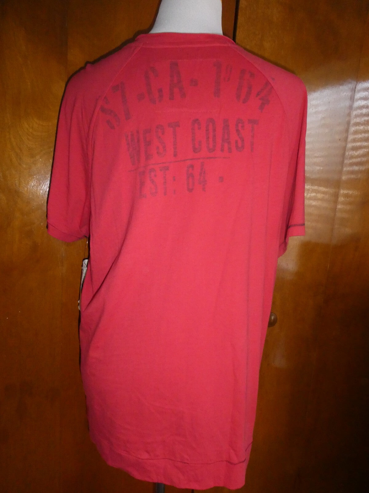 7 SEVEN men’s soft 100% cotton t-shirt red size 2XL NEW