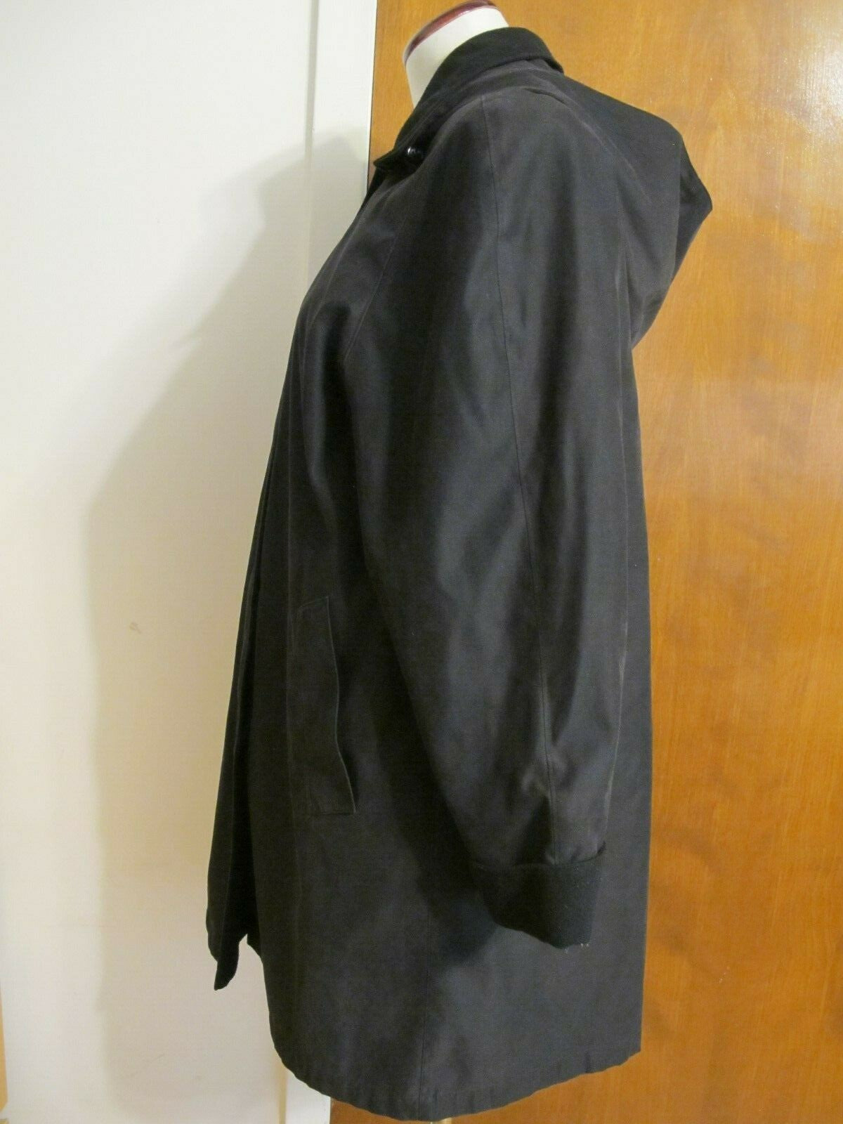 London Fog women's black A-line hooded jacket coat Small