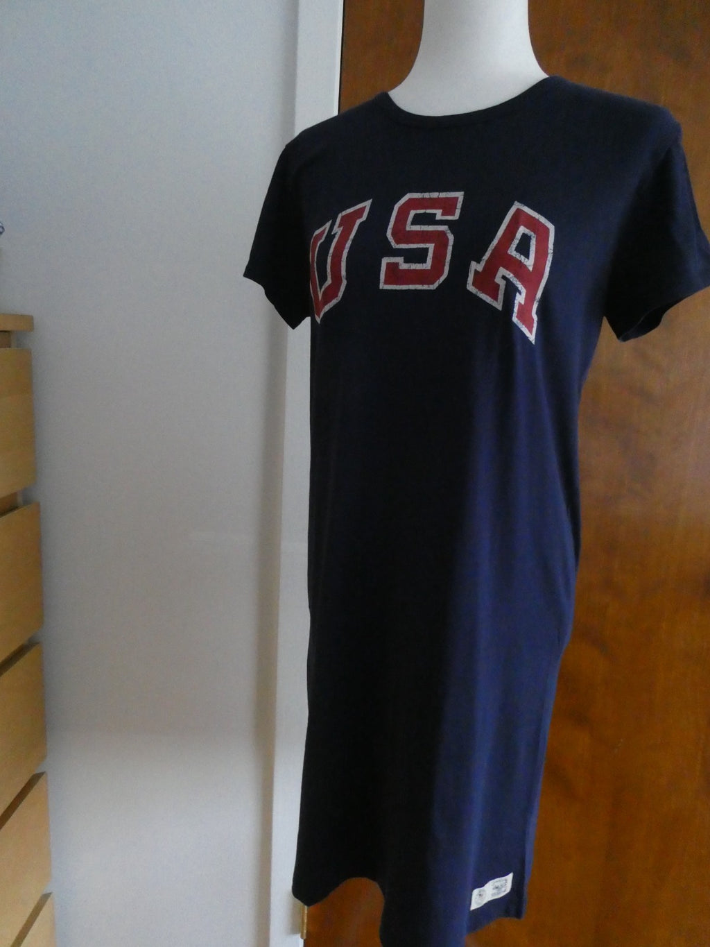 Polo Ralph Lauren 2016 Team USA Olympic Dress Women Navy Blue Cotton USA Graphic