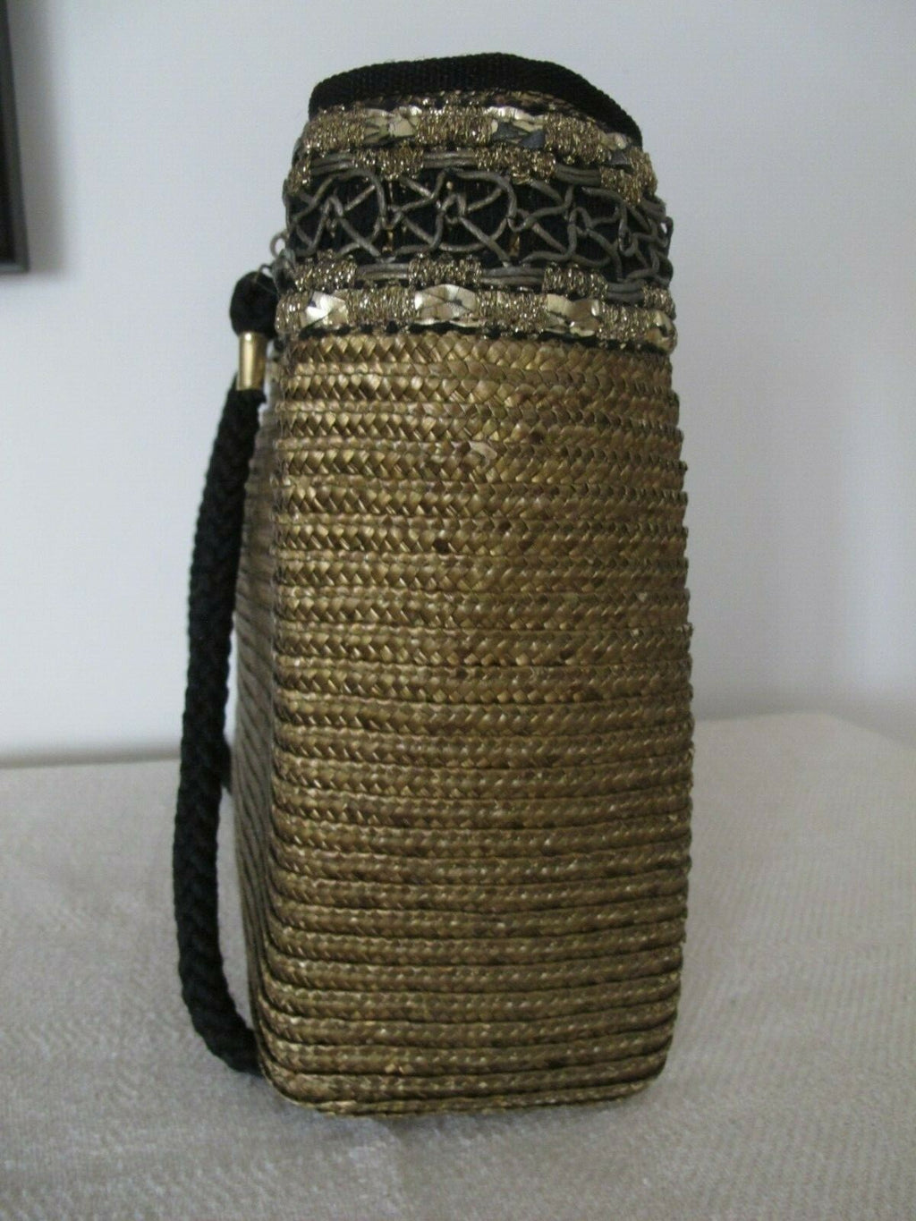 Women's Summer Gold Large Zippered Tote Handbag Made In Italy
