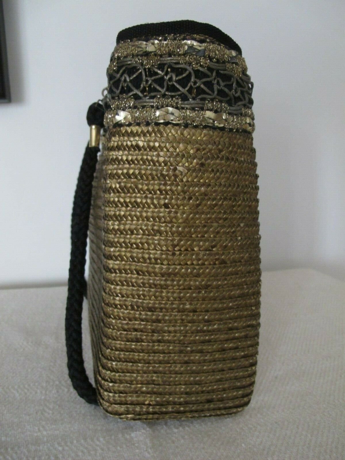 Women's Summer Gold Large Zippered Tote Handbag Made In Italy