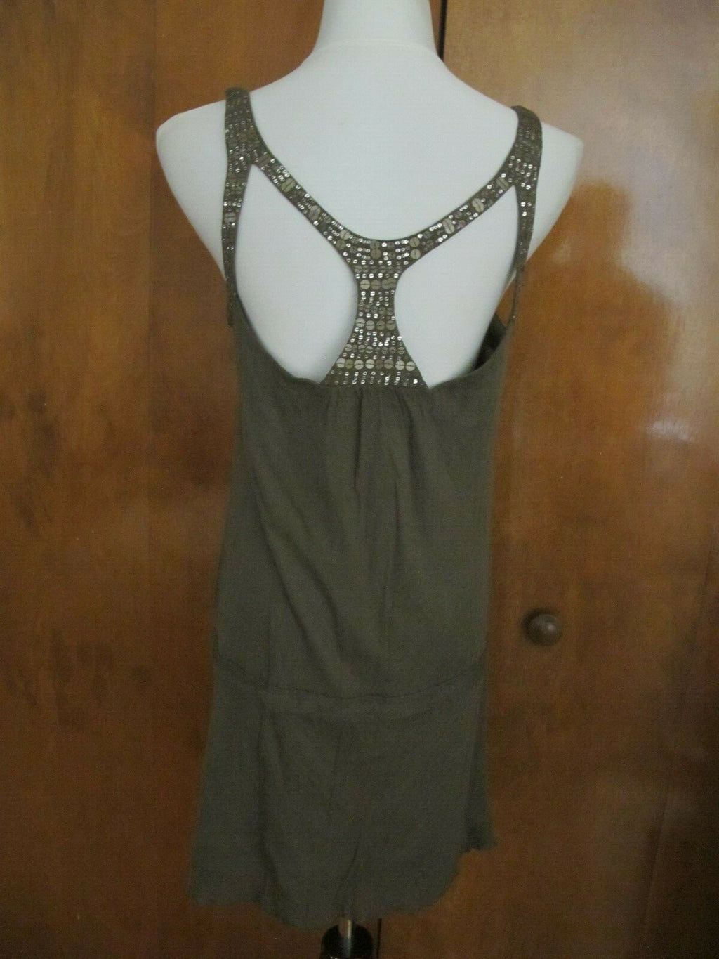 Free People women's dark green detailed tencel lined mini dress size 8