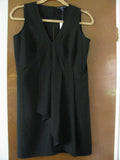 Gap women's black assymetrical pleated cascade dresss size 2P New