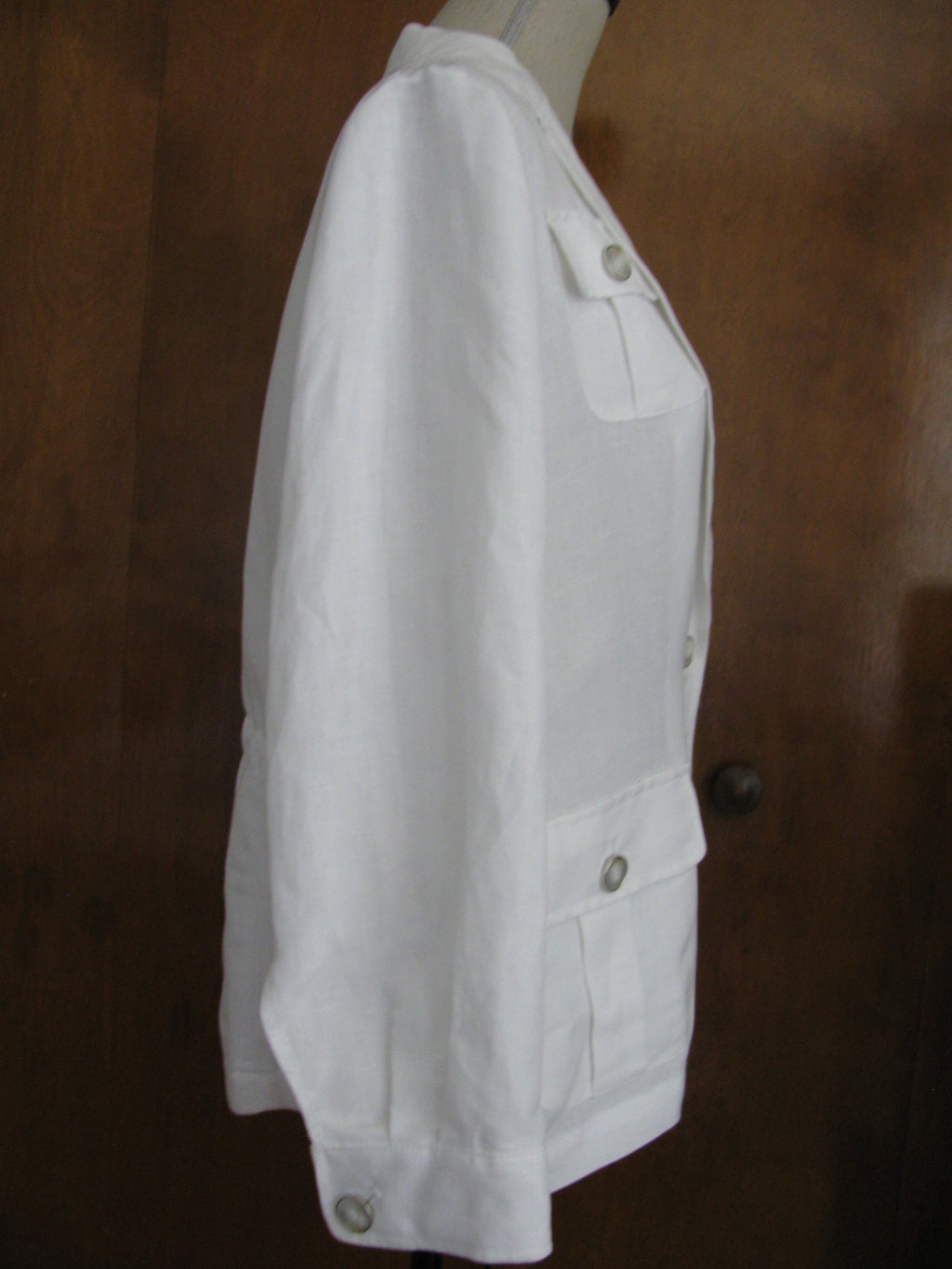 Calvin Klein women's white linen/rayon detailed blazer size 14W new