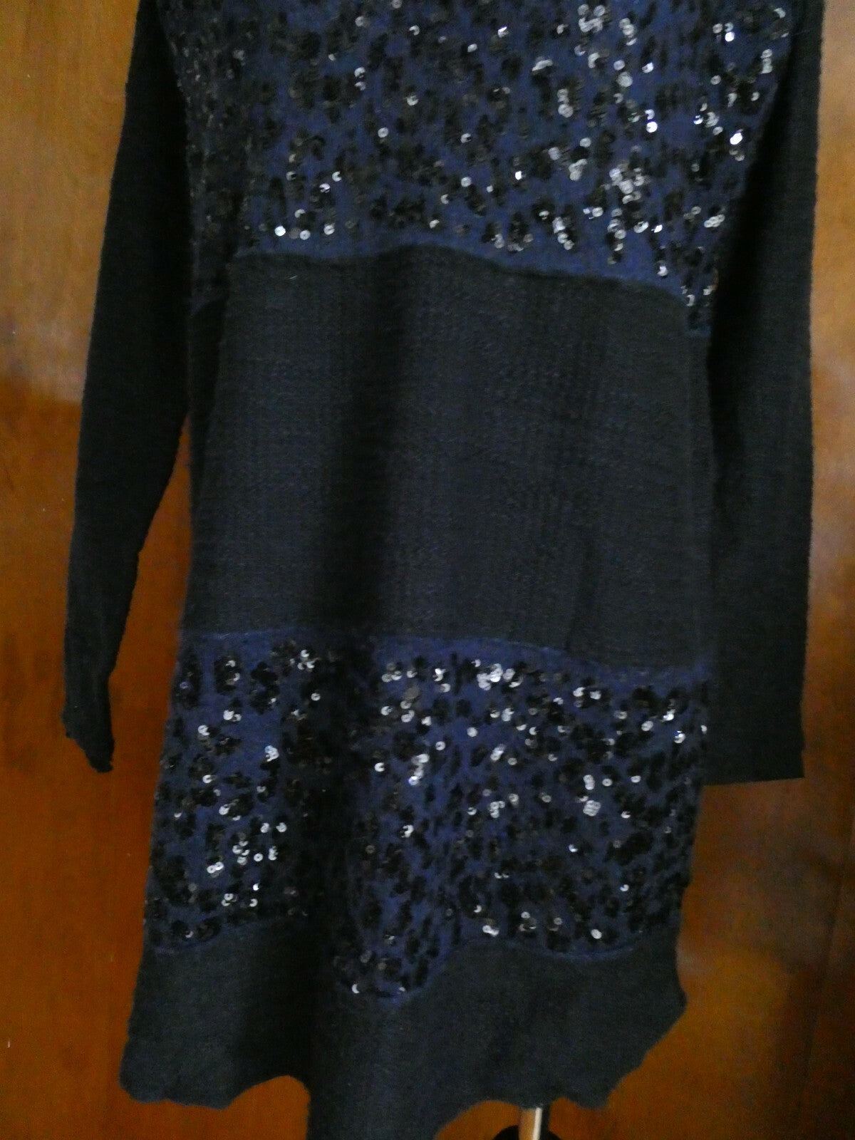 Free People women's black embellished gorgeous long sweater Medium