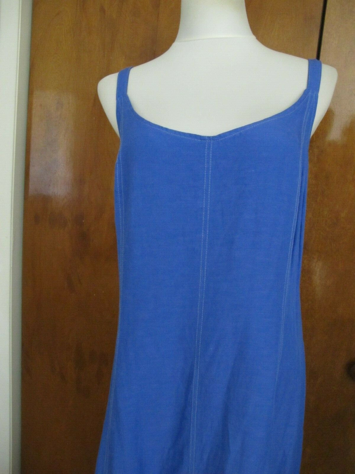 Anthropologie Maeve Maxi Lace Up Blue Lined Dress XL