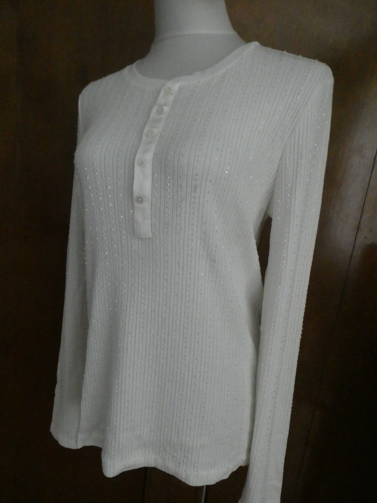 Polo Ralph Lauren women's detailed cotton blend white long sleeve sweater XL 
