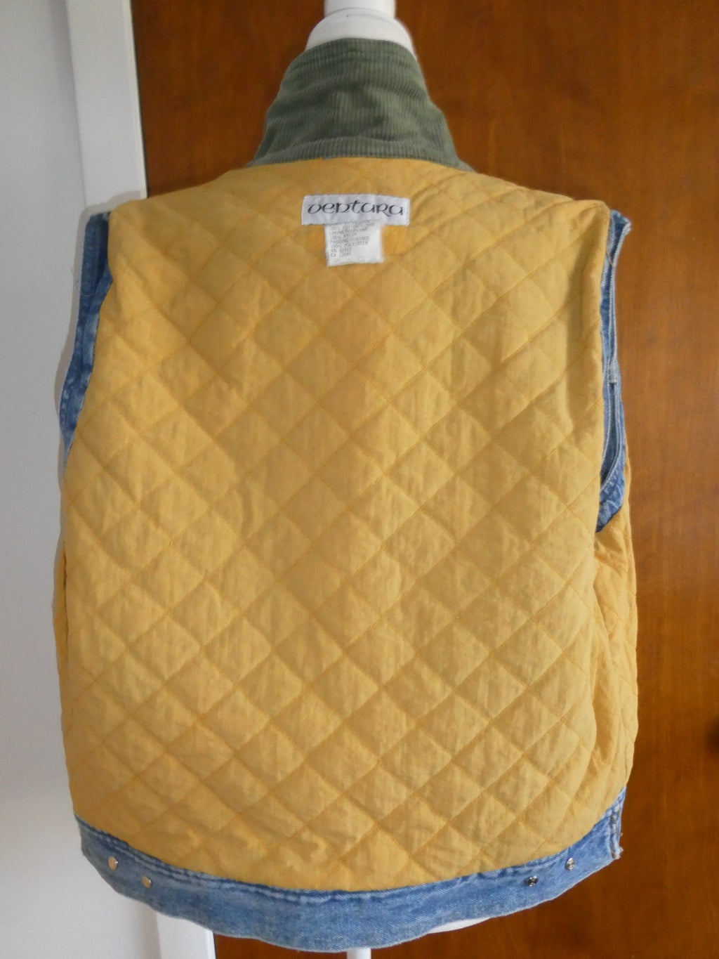 Ventura Denim Vest Cotton Quilted Lined Blue Jean Trucker Style Vintage Medium