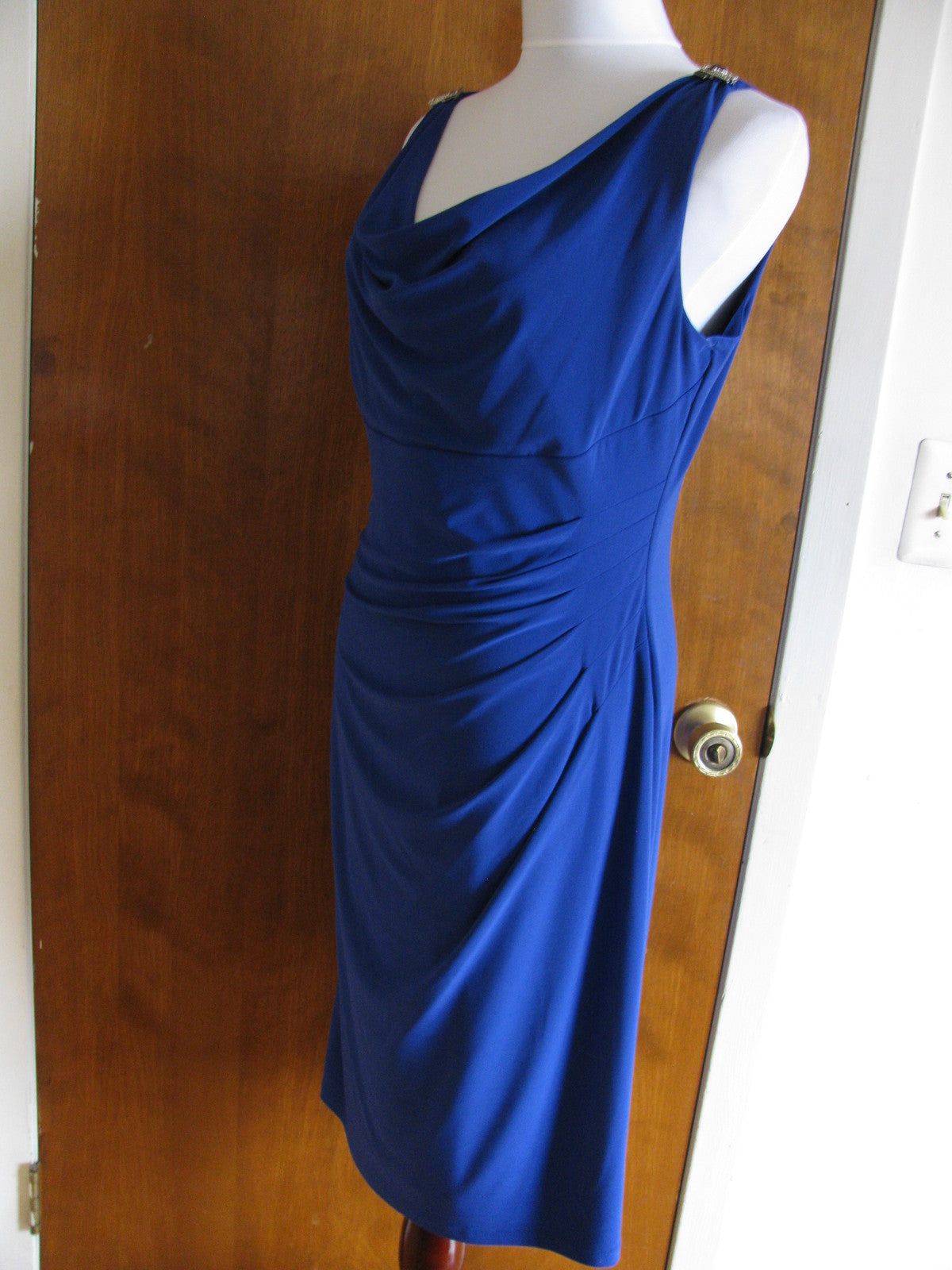Ralph Lauren women’s blue evening  drape dress New
