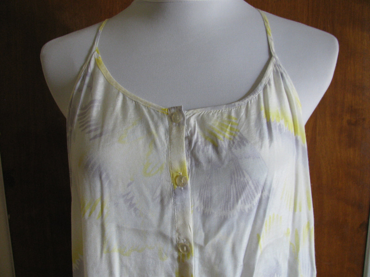 Free People women's ivory comb print sheer dress large 