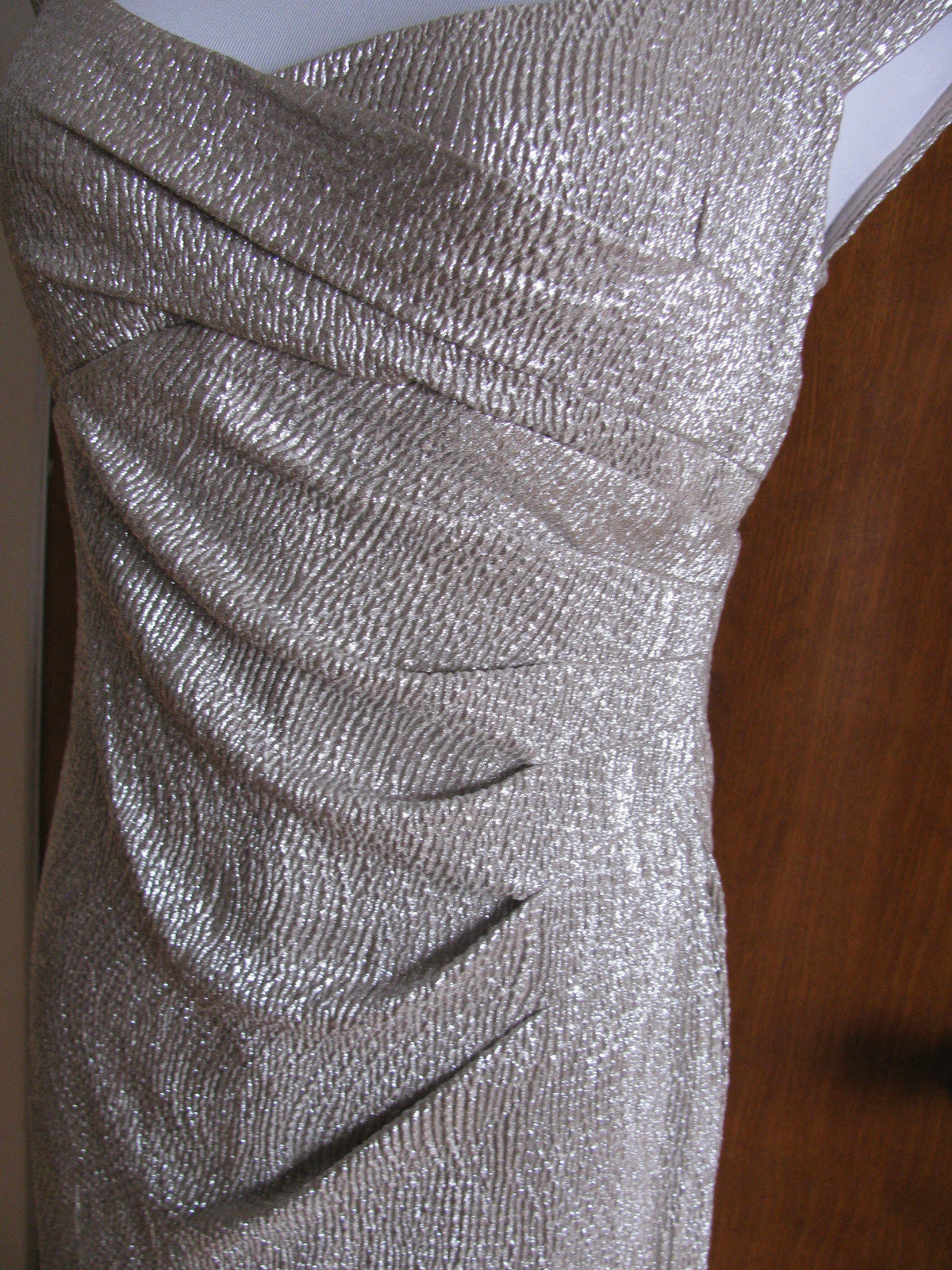Lauren Ralph Lauren Women’s White Gold Evening Maxi Dress 