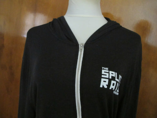 Alternative Women's Black Hood Full Zipper Sweater Large Pre Owned