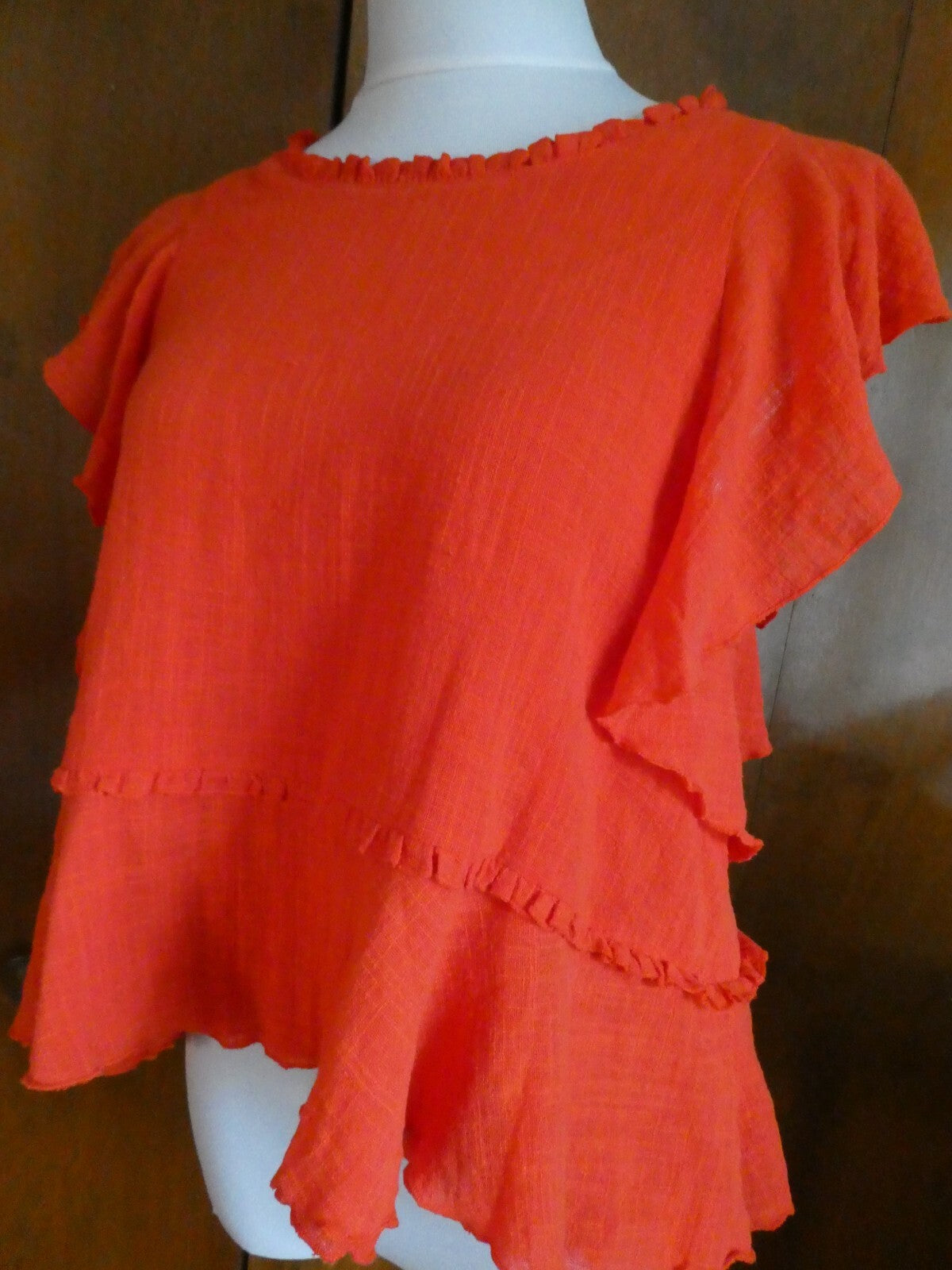 Anthropologie Maeve Red Lined Layered Top Size Medium