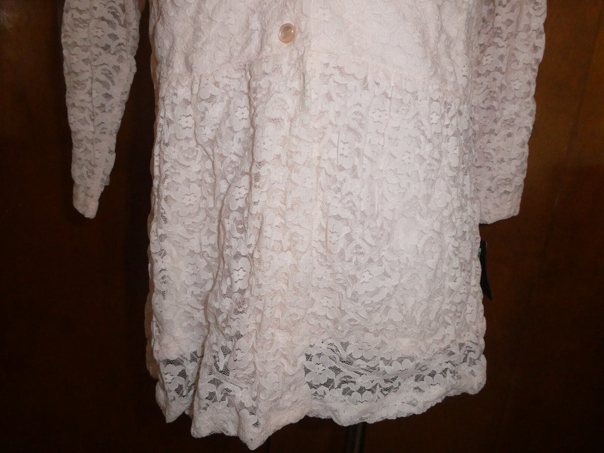 ALFANI Women's Sugar Pink Fringe-textured Sheer Lined Blouse Shirt Top Large