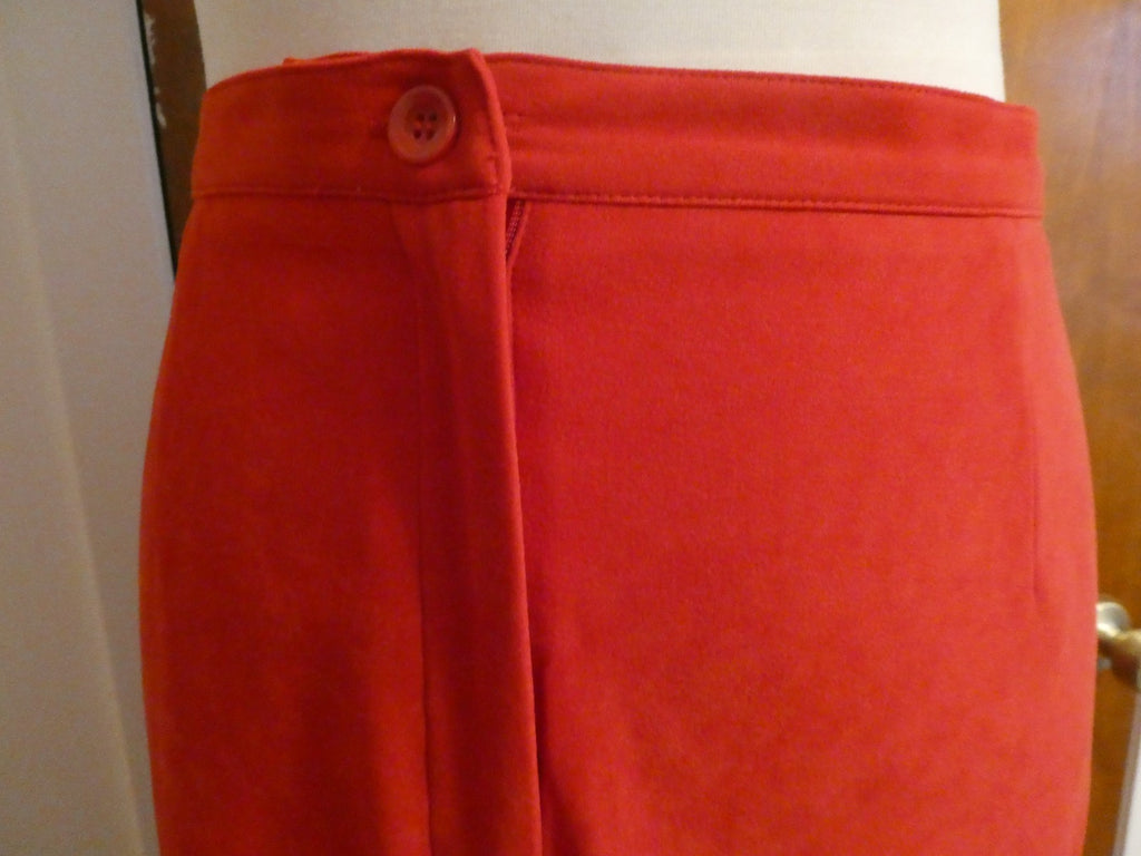 JM Collection Women's Pants Red Pull-On Elastic Back Waist Straight Leg Size 12