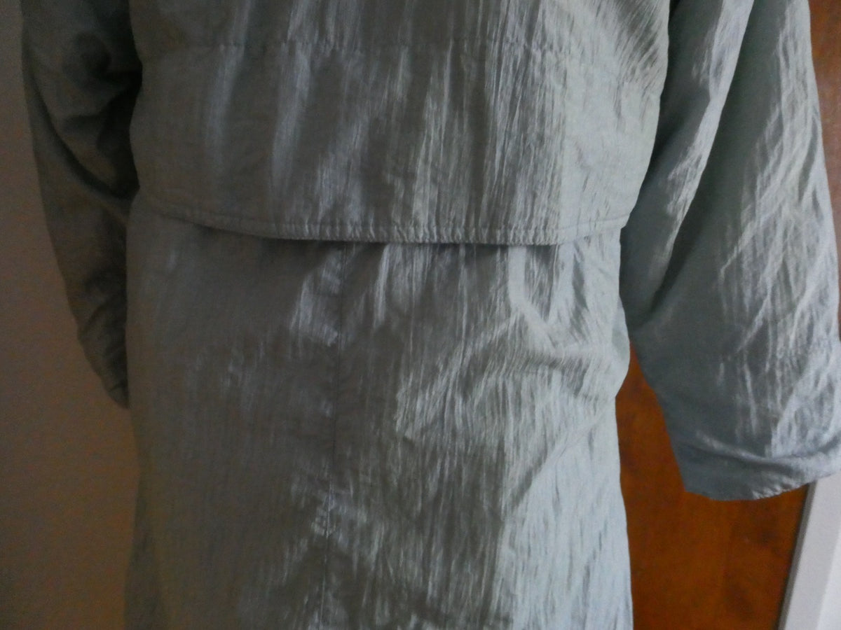 Vintage Montana Hamburg Long Winter Soft Blue-Gray Coat Nylon Size 46 US Size 10