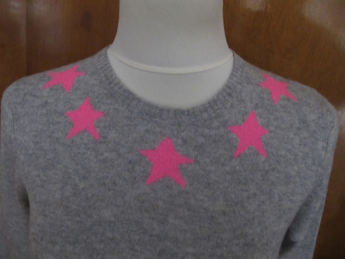 Aqua Women’s Gray Pink Cashmere Sweater Xsmall 