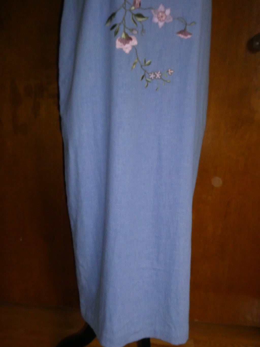 Ultra Dress New York  Lilac Linen Blend Embroidered Floral Maxi Dress Lined 10