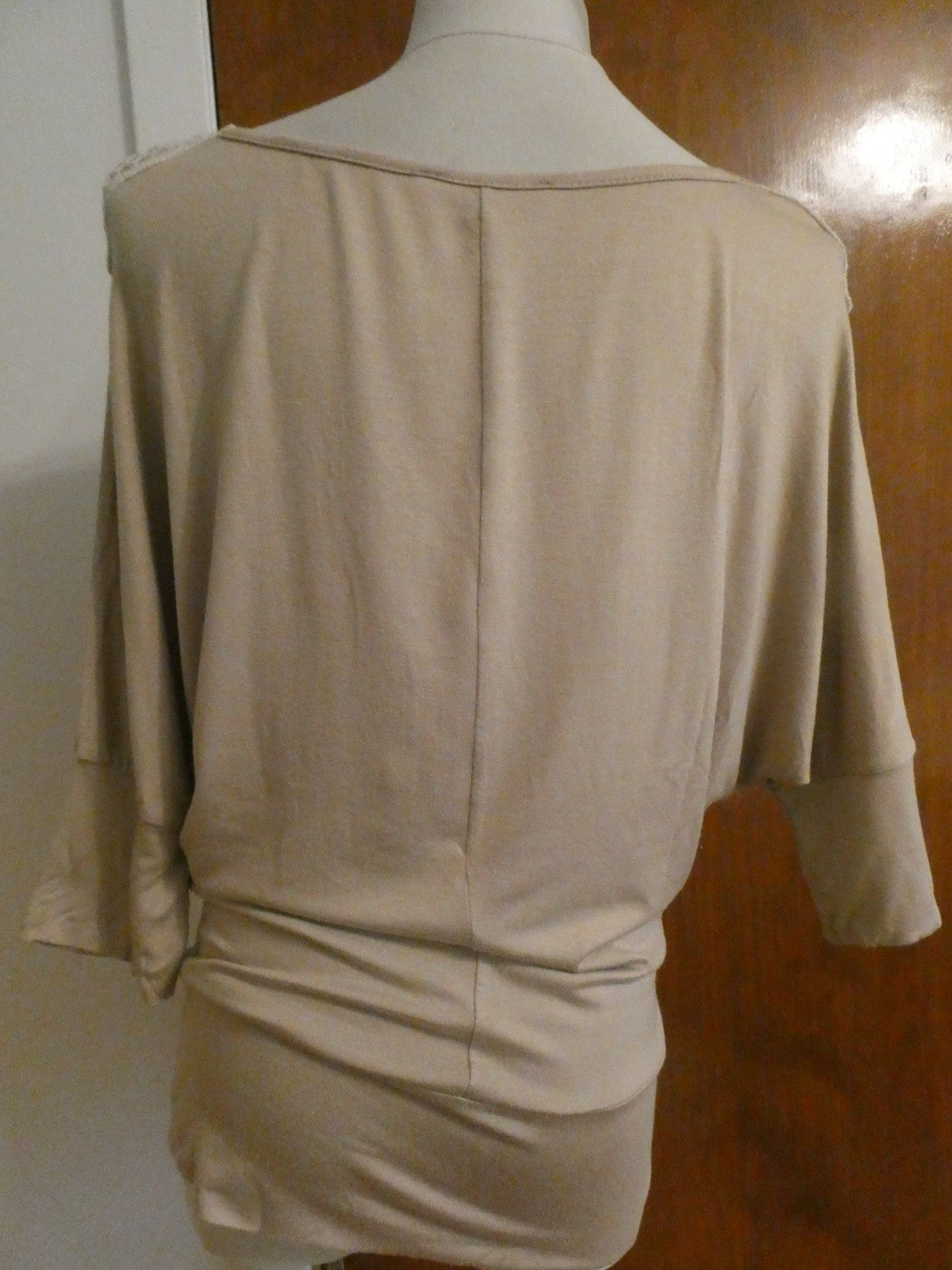 MCM women's beige rayon crocheted top size Large