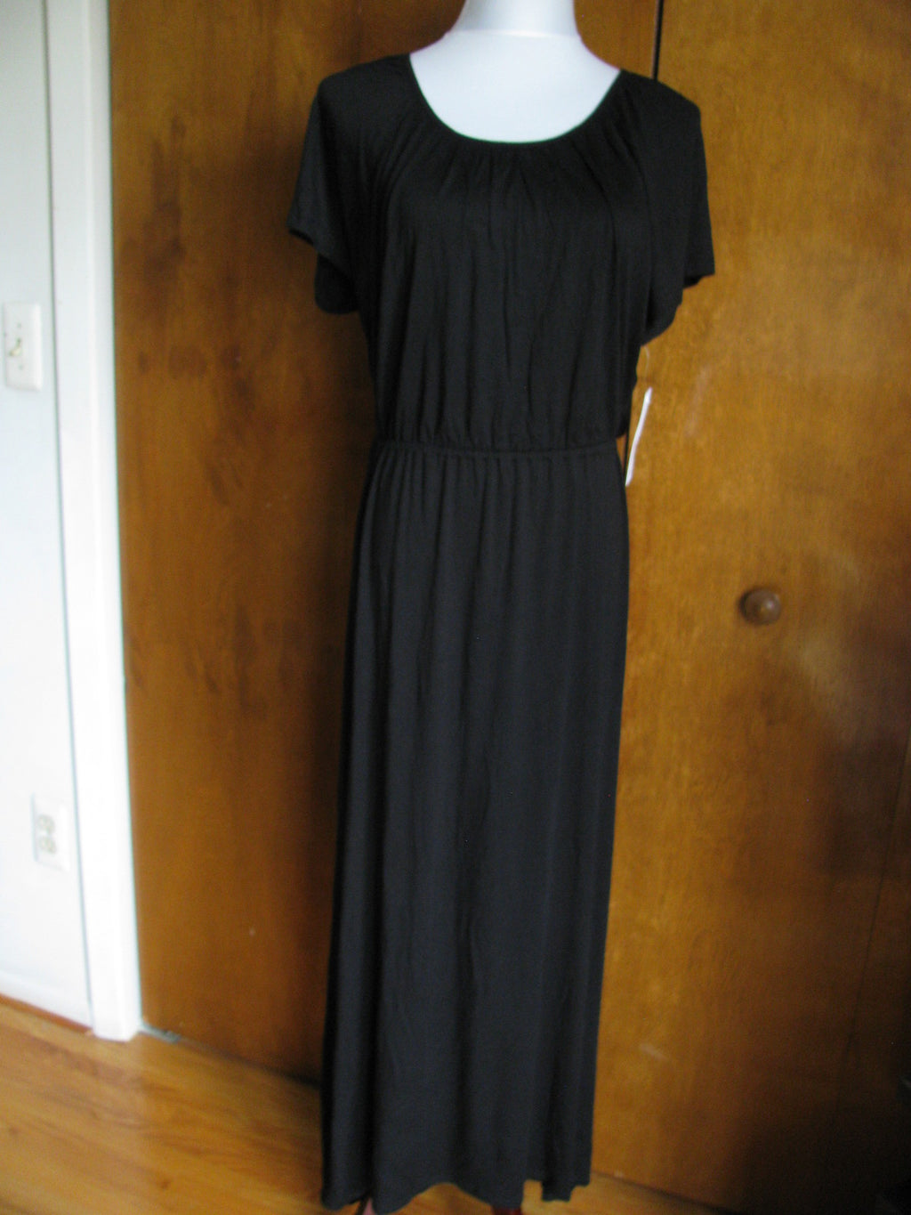 Ella Moss women’s black fitted rayon evening dress Large 