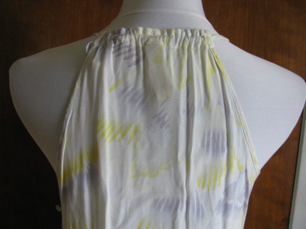 Free People women's ivory comb print sheer dress large 