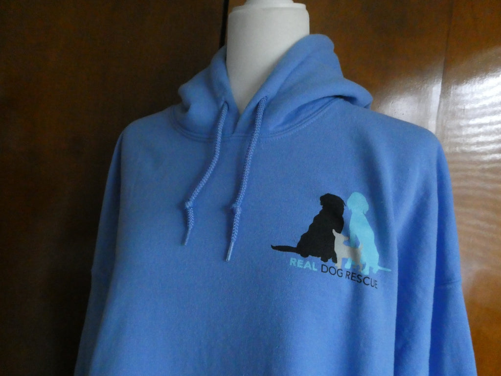 Gildan Heavy Blend 2XL Real Dog Rescue Blue Pullover Hoodie Sweatshirt Unisex