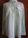 Gap women’s cotton silk light green shirt small