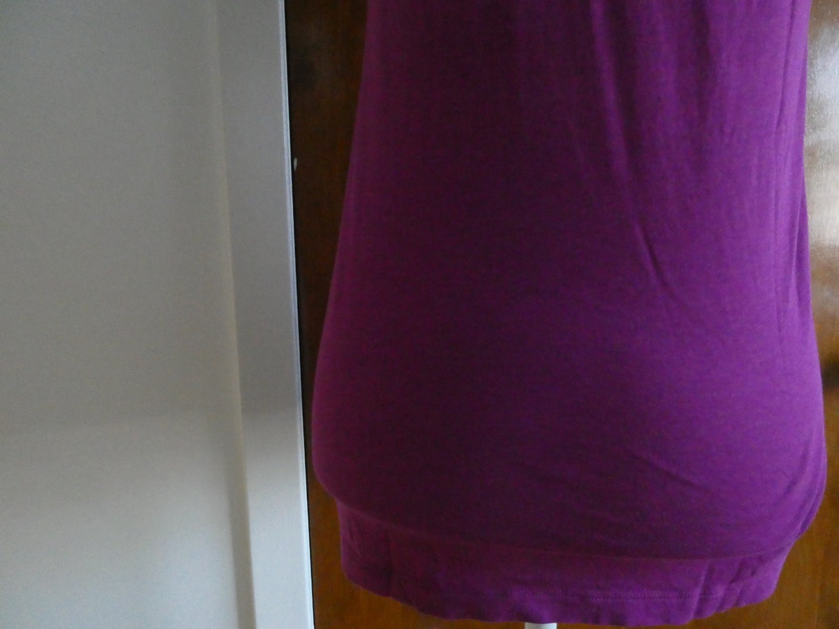 GAP Women’s Purple Bow Detail Top Size Small Cotton Modal Short Sleeve Stretch