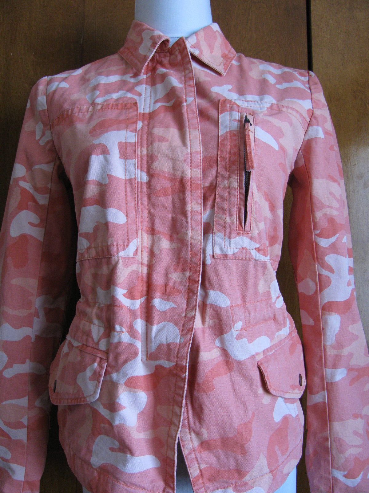 Gap women's orange white cotton blazer jacket size small NWT