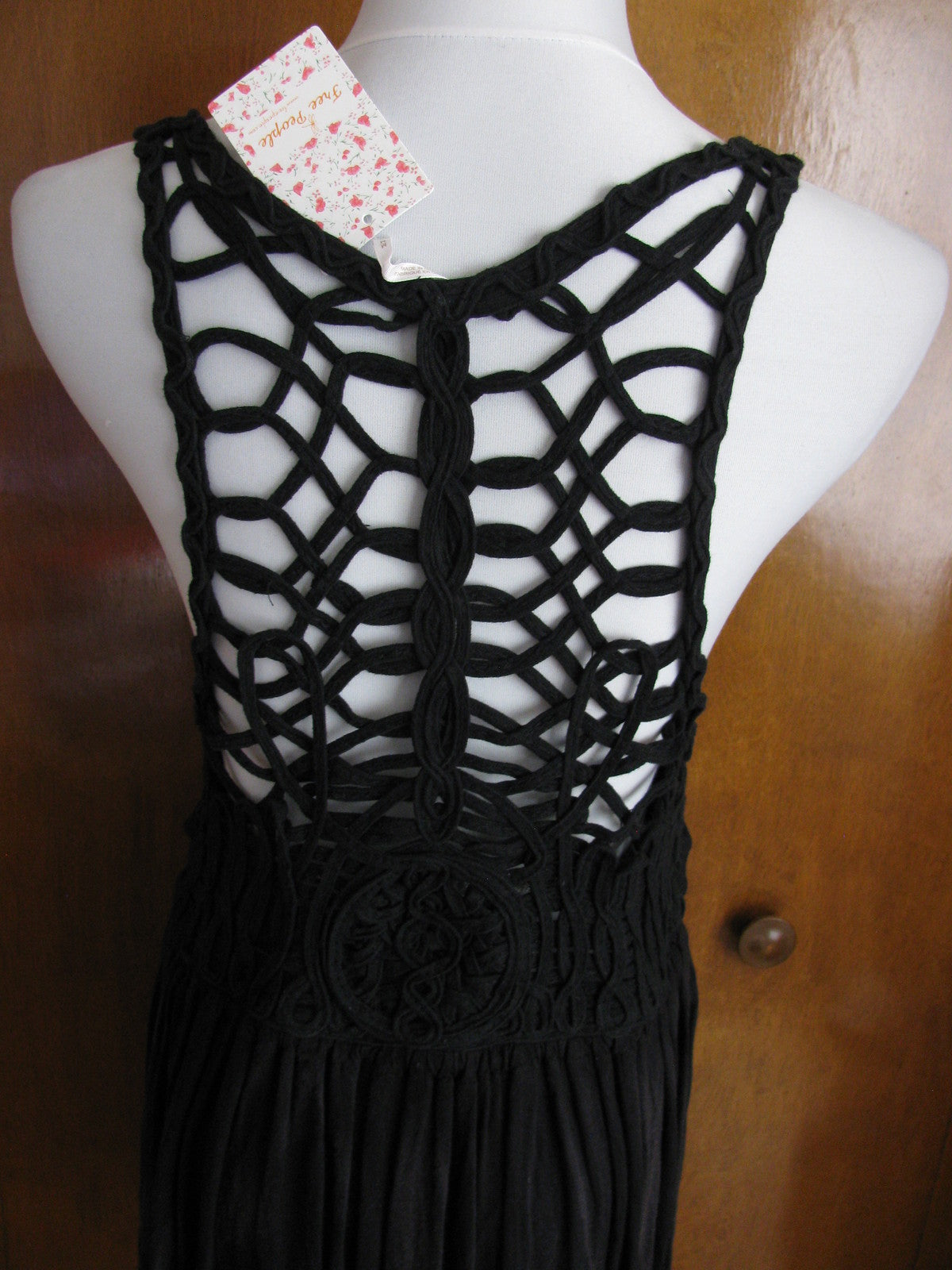 Free People women's washed black fabric back panel dress size Medium New