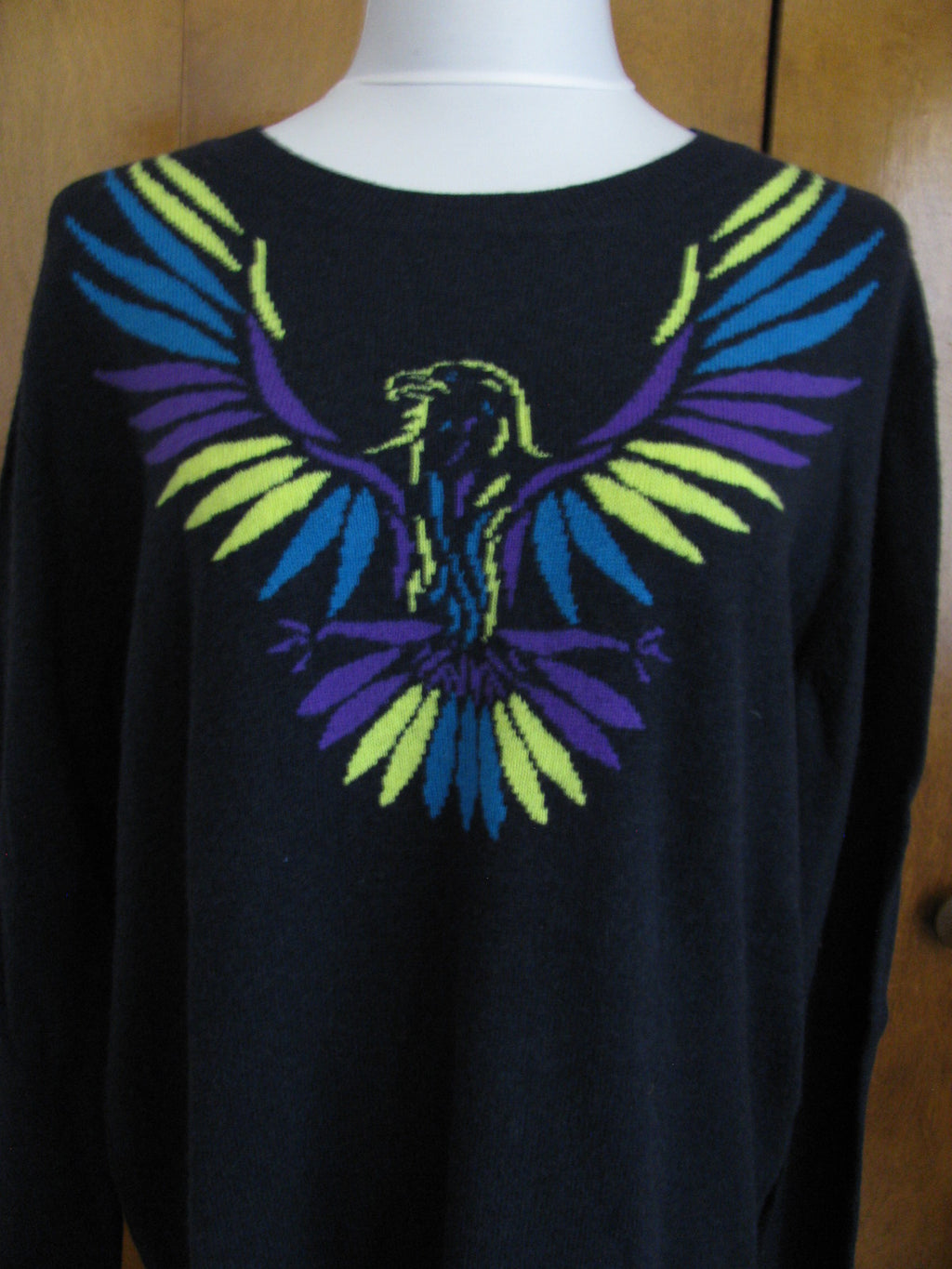 Aqua women's Navy Combo Cashmere Sweater New