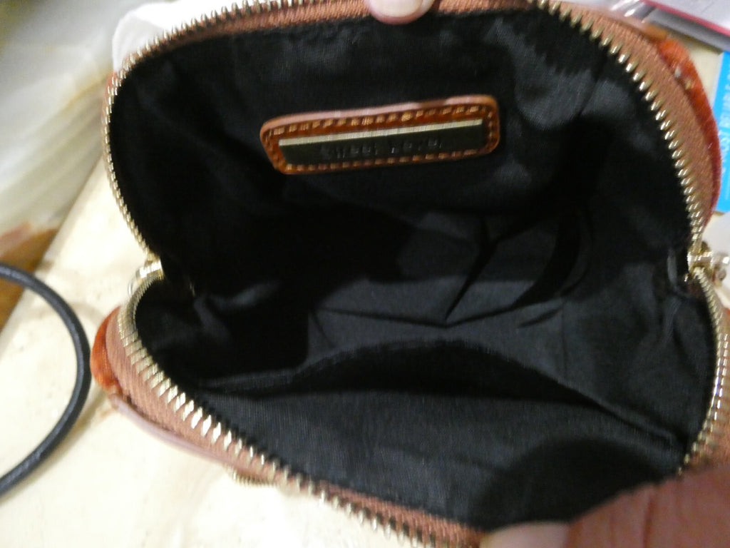 Street Level Orange/Brown Small Crossbody Tote Purse