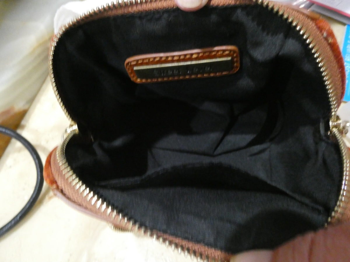 Street Level Orange/Brown Small Crossbody Tote Purse