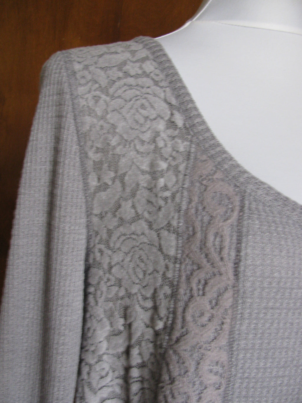 Anthropologie by Eloise women's gray fabric knit detailed mini dress Large 