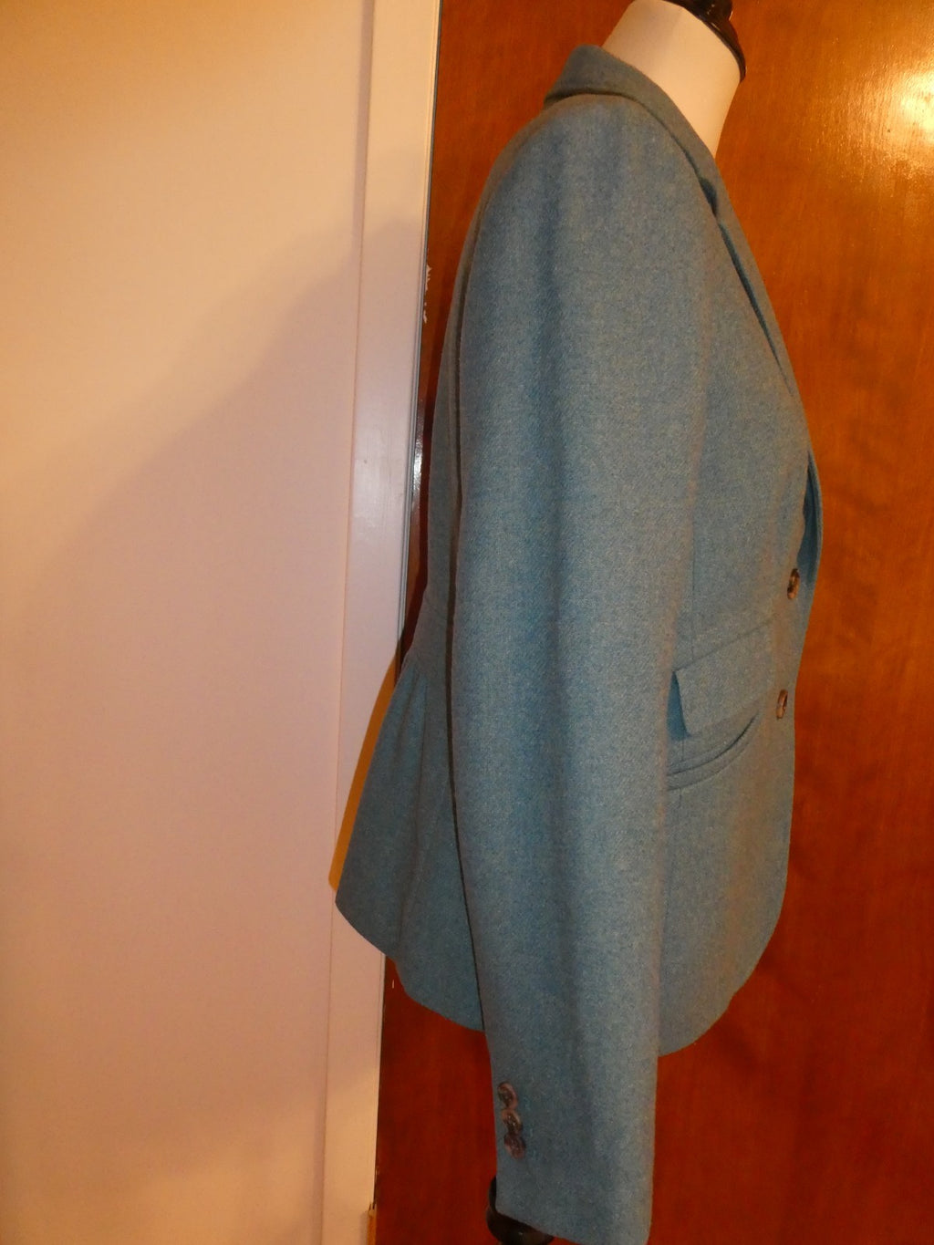 Talbots Women’s Blazer Size 8 Teal Wool Blend Career Business Jacket Lined