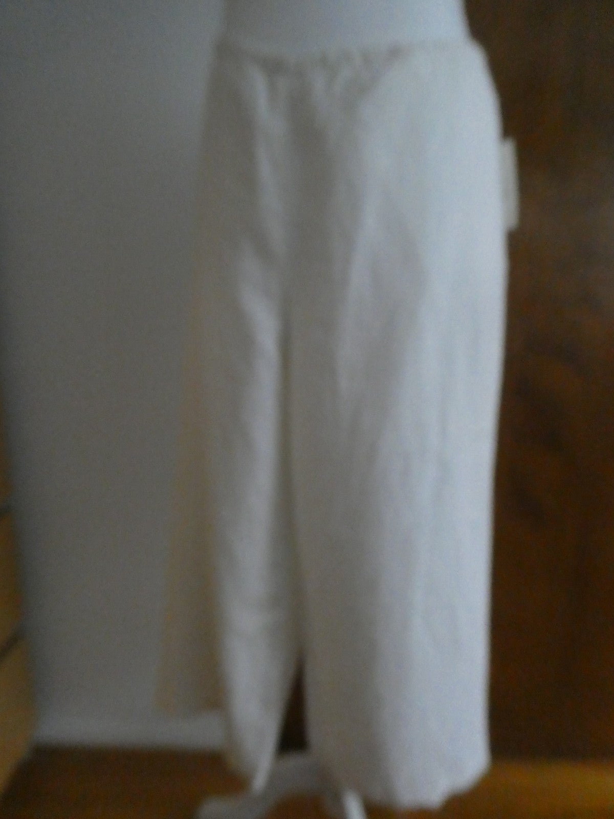 M Collection 100% Linen Pants Women Size 14 White Wide Leg Fully Lined NWT