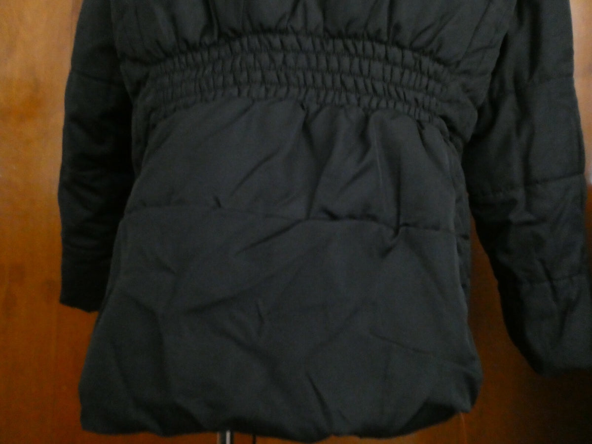 Krush Women's Black Faux Fur Lined Puffer Winter Hooded Detailed Jacket Coat XL