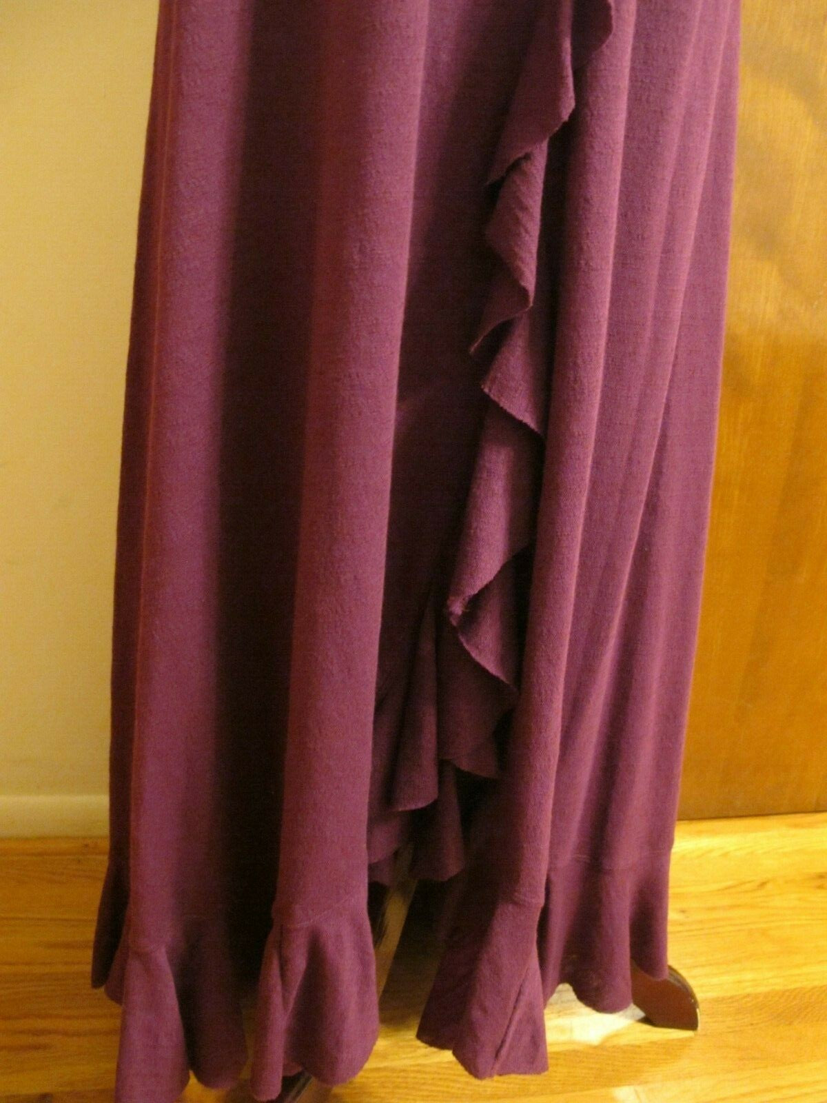 Free People Women's Plum Berry Detailed Long Soft Cotton Polyester  Skirt Small 