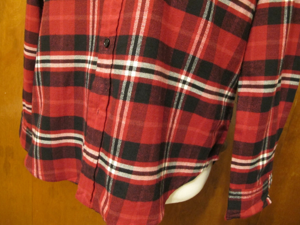 POLO Ralph Lauren women's plaid red/black reach beaded soft flannel shirt Large