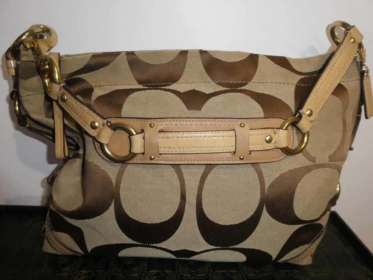 Vintage Coach Authentic Handbag/Purse/Shoulder Bag Canvas, Leather E087312873