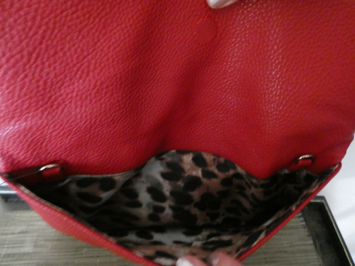Sondra Roberts Squared Cara Foldover Clutch Red Bag From Chico’s 12” X 12”