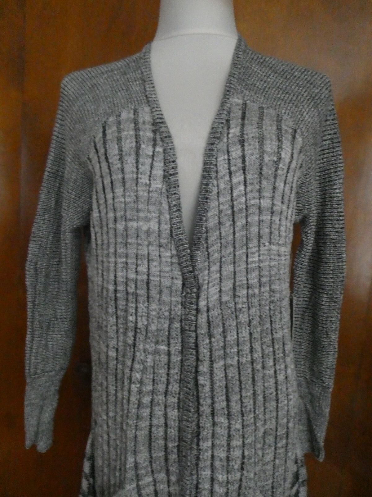 Free People Women's Gray Comb Long Cardigan Size Xsmall