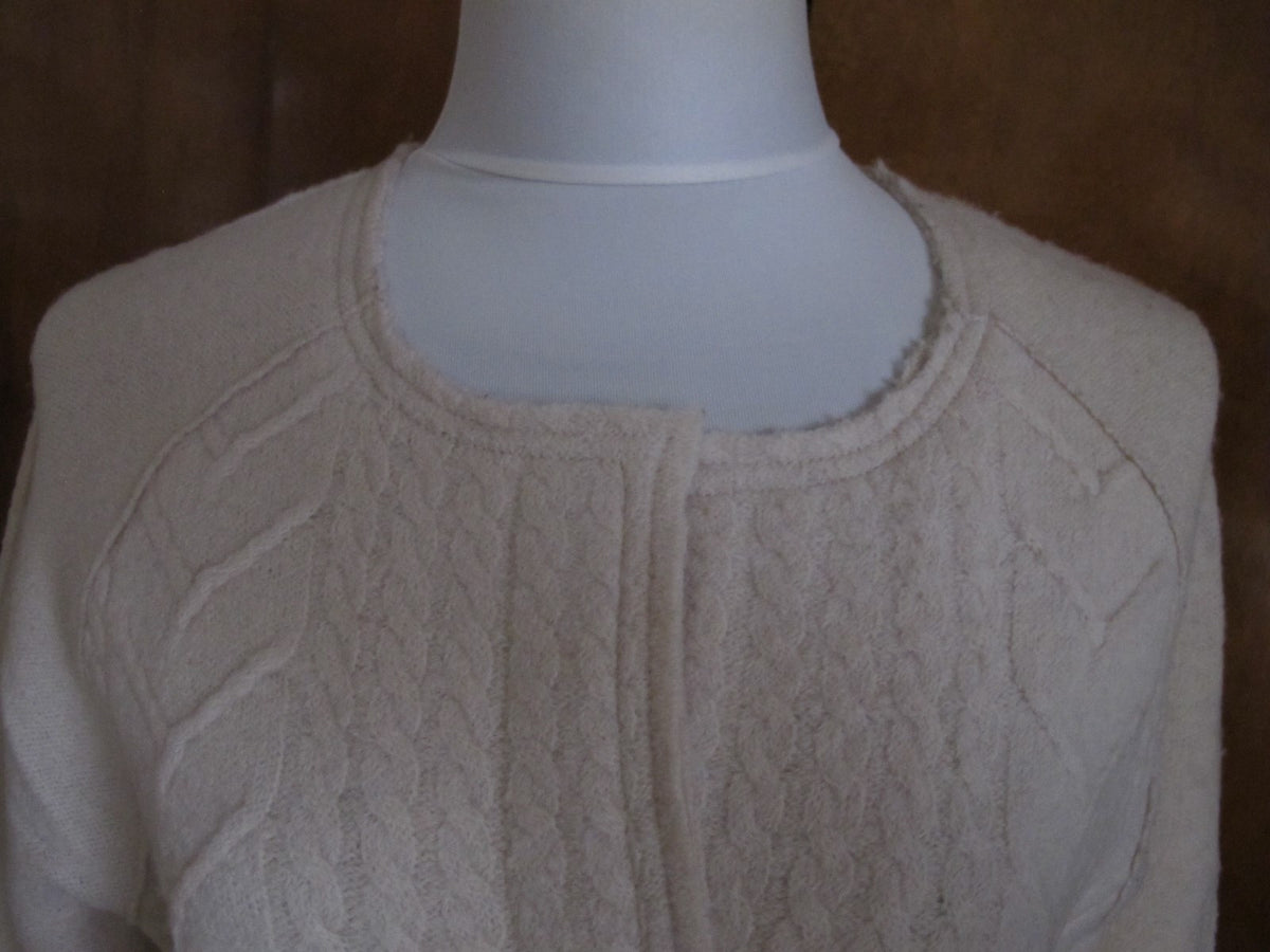 Anthropologie's women’s ivory detailed wool cardigansize Large NWT