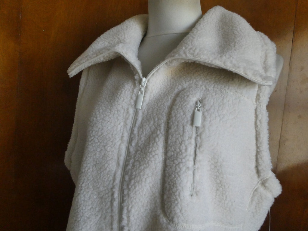 Style & CO. Sport Women's Winter White Full Zip Soft Vest w/Pockets Size XL