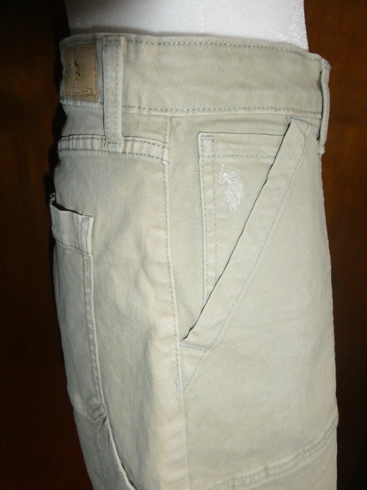 U.S. Polo Assn Women Bermuda Shorts Size 16 High Rise Khaki Style 216652YA