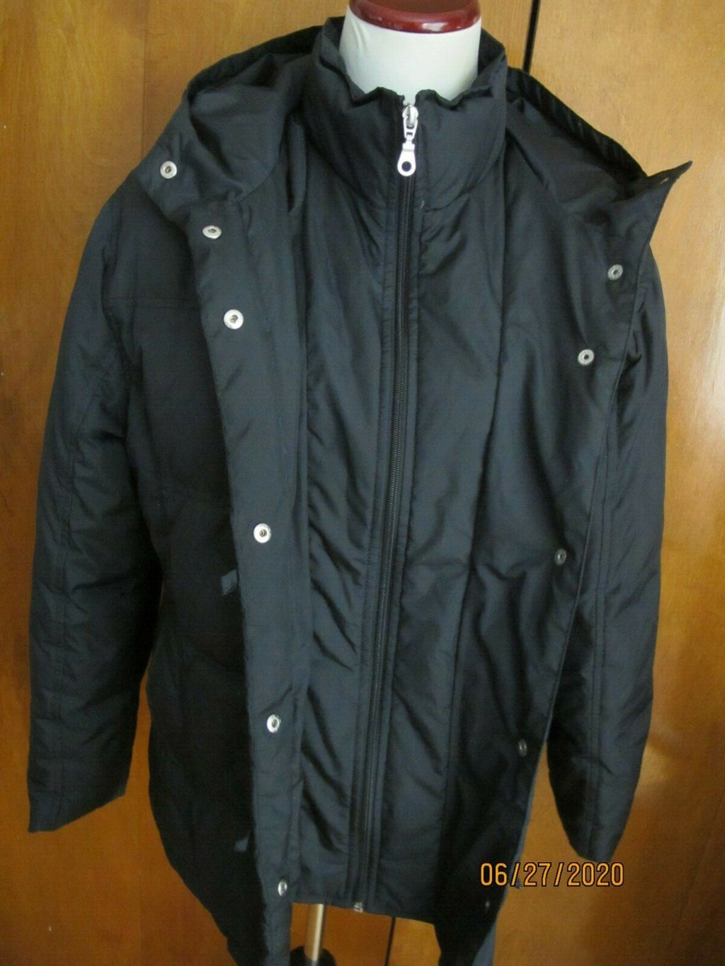 Larry Levin  Sport Women's Black Down Puffer Winter Coat Jacket Medium