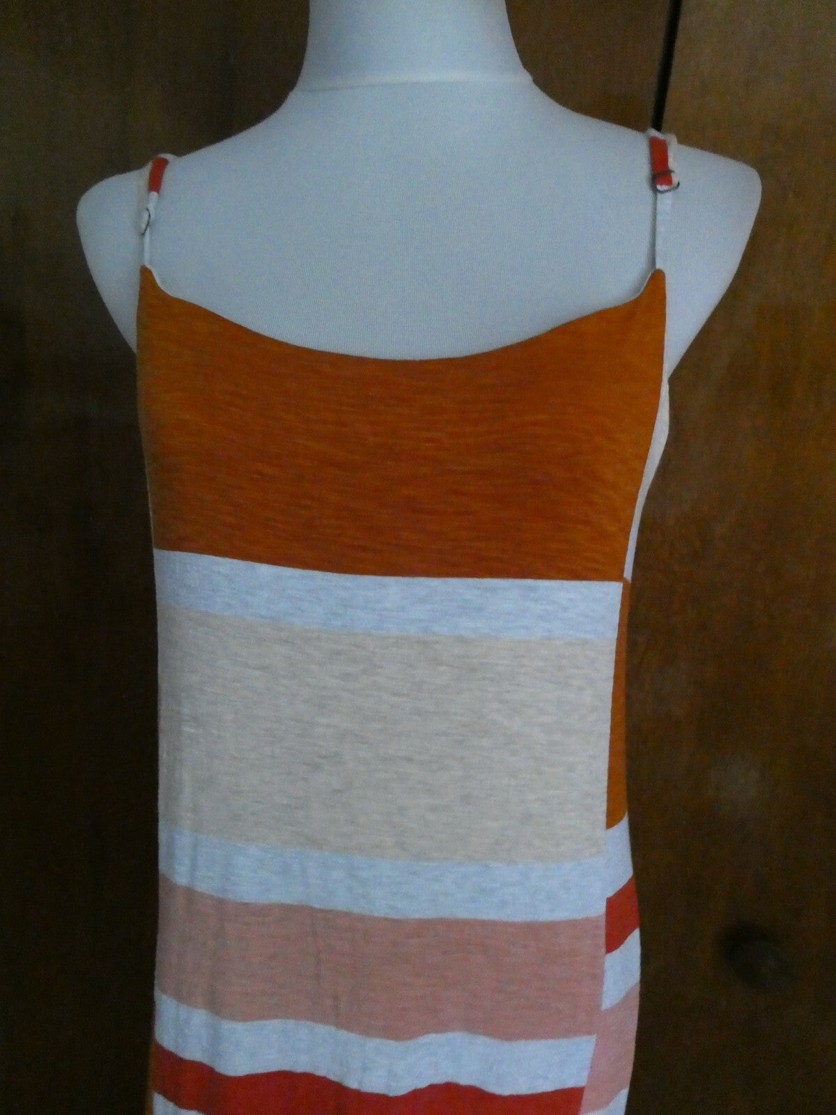 Anthropologie Dolan Multicolor long Lined Spagetti Straps Dress Size Large