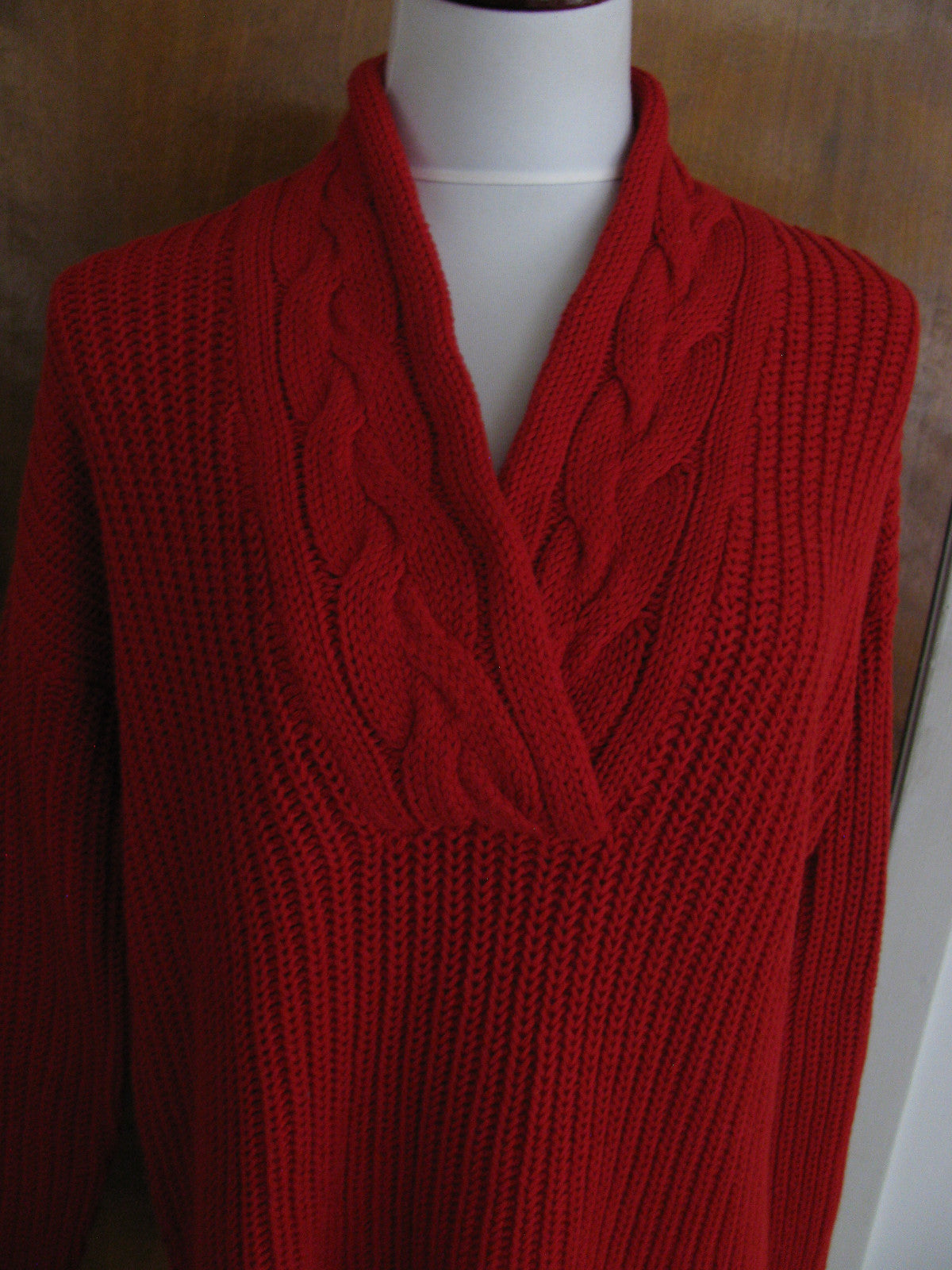Lauren Ralph Lauren women’s red V-neck cotton sweater New